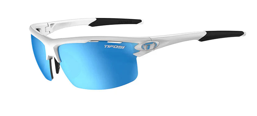 Tifosi Rivet, Matte White Interchangeable Sunglasses - Clarion Blue/AC Red/Clear