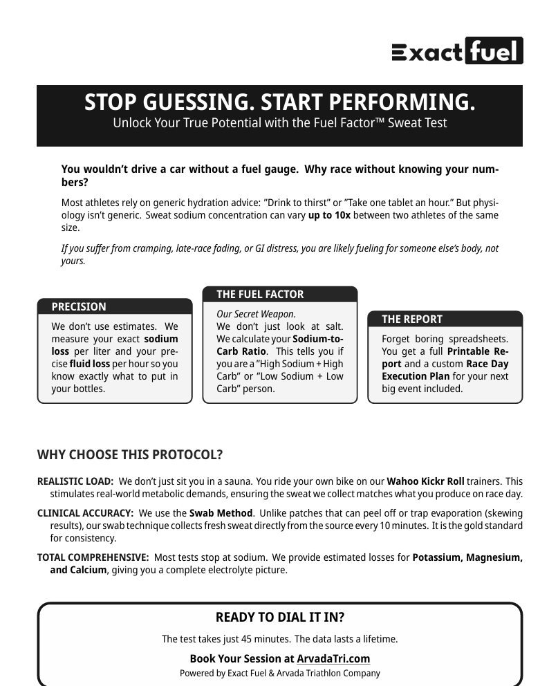 Fuel Factor Sweat Test By Exact Fuel - Arvada Triathlon Company