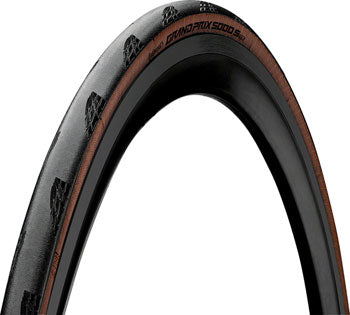 Continental Grand Prix 5000 S TR Tire - 700 x 28, Tubeless, Folding, Tan, BlackChili, Vectran Breaker, LazerGrip, ACT - Arvada Triathlon Company