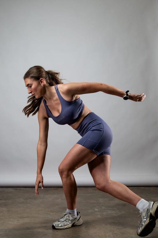 Women's SOHO Cross Back Sports Bra (Lilac Mist) - Arvada Triathlon Company