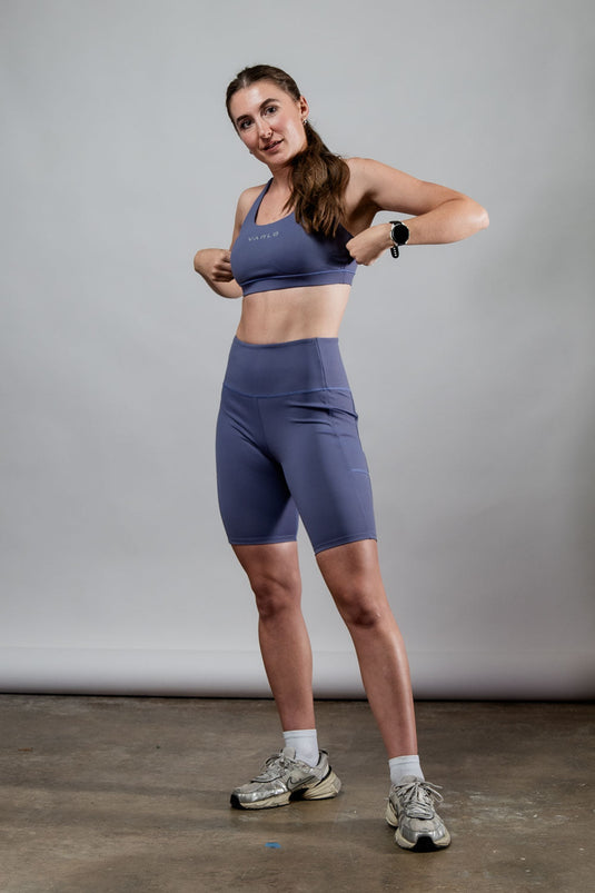 Women's SOHO Cross Back Sports Bra (Lilac Mist) - Arvada Triathlon Company