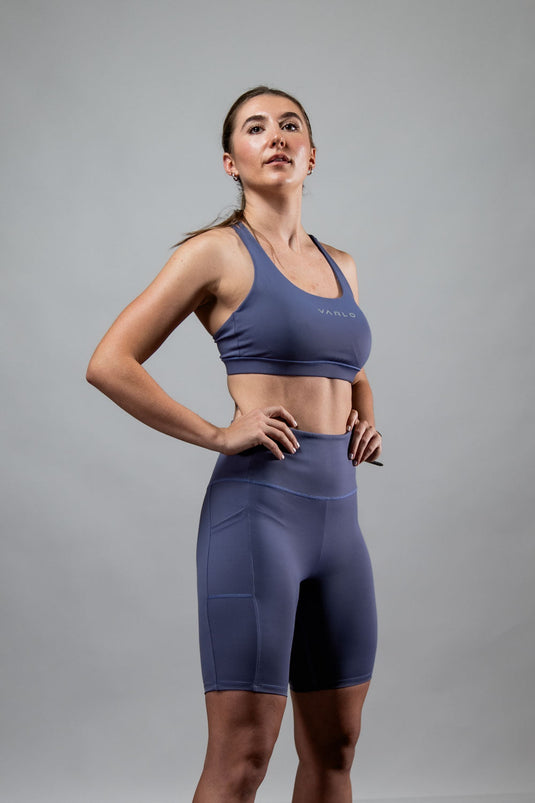 Women's SOHO Fitness Shorts 8" (Lilac Mist) - Arvada Triathlon Company