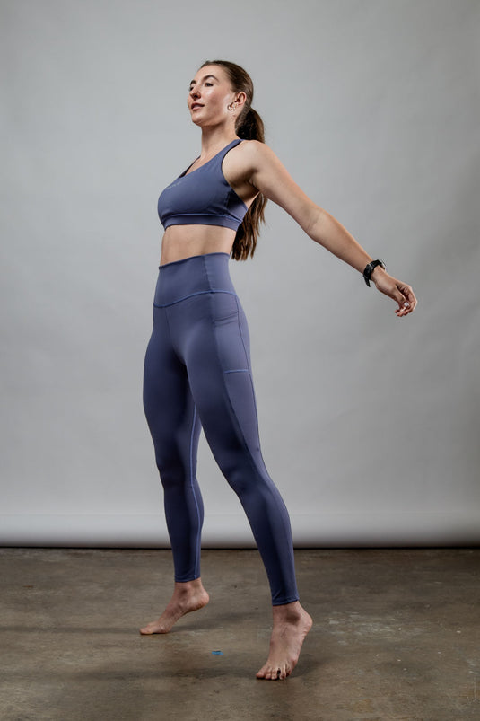 Women's SOHO Full Length High Waist Leggings (Lilac Mist) - Arvada Triathlon Company