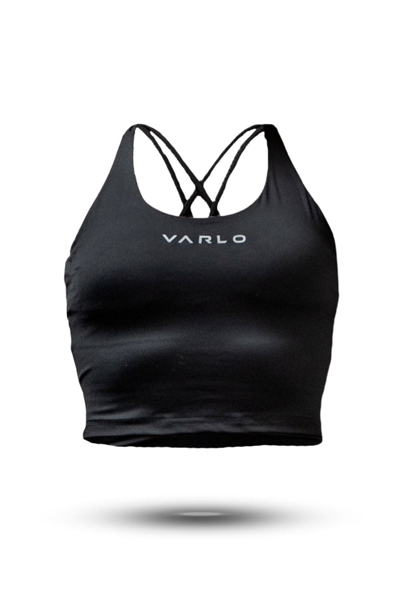 Load image into Gallery viewer, Women's SOHO Cross Back Crop Tank (Black) - Arvada Triathlon Company
