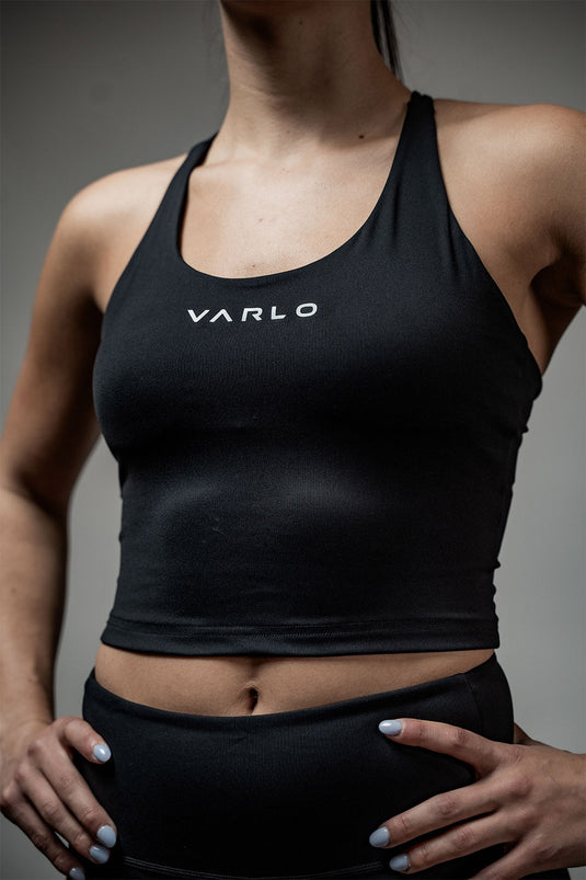 Women's SOHO Cross Back Crop Tank (Black) - Arvada Triathlon Company