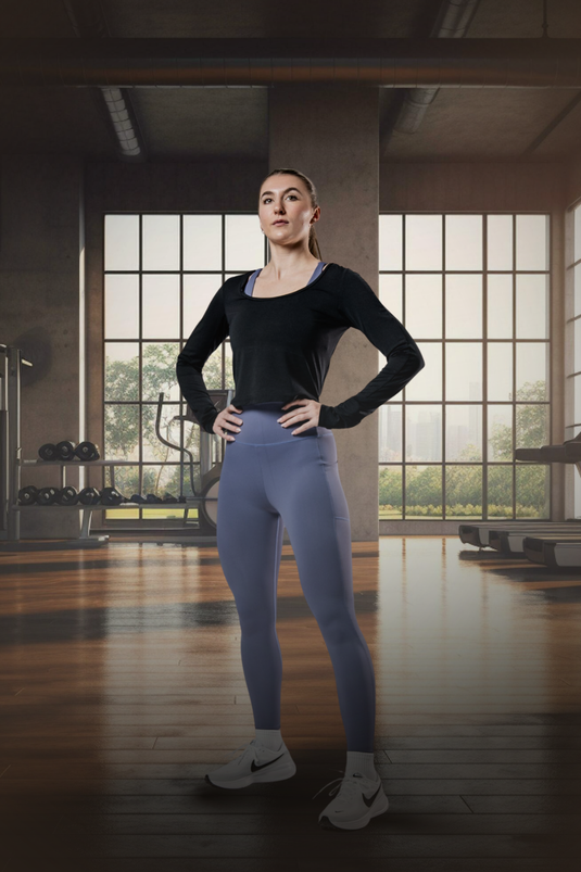 Women's Terra Recovery Arc Long Sleeve Crop (Black) - Arvada Triathlon Company