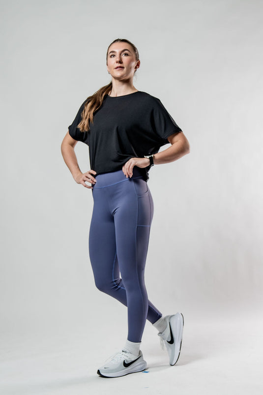 Women's Terra Recovery Drift Crop (Black) - Arvada Triathlon Company