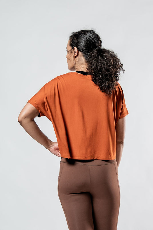 Women's Terra Recovery Drift Crop (Sunfire Clay) - Arvada Triathlon Company