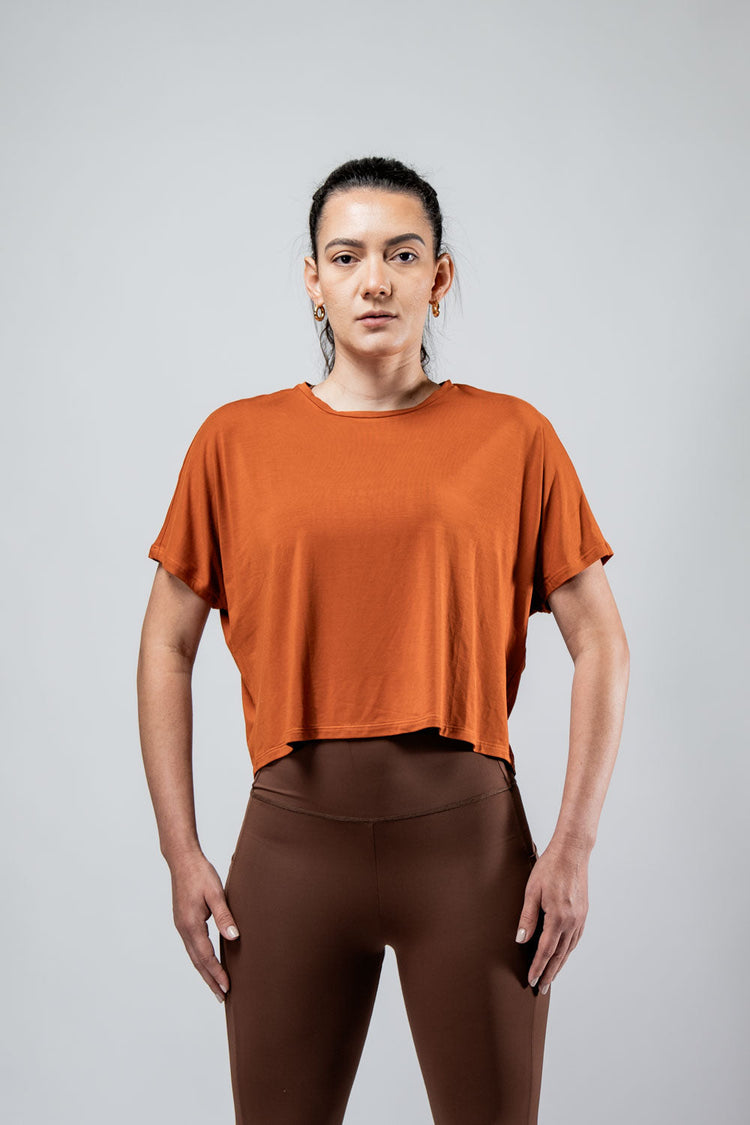 Women's Terra Recovery Drift Crop (Sunfire Clay) - Arvada Triathlon Company