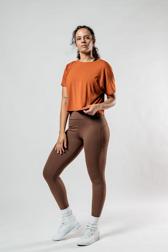 Women's Terra Recovery Drift Crop (Sunfire Clay) - Arvada Triathlon Company