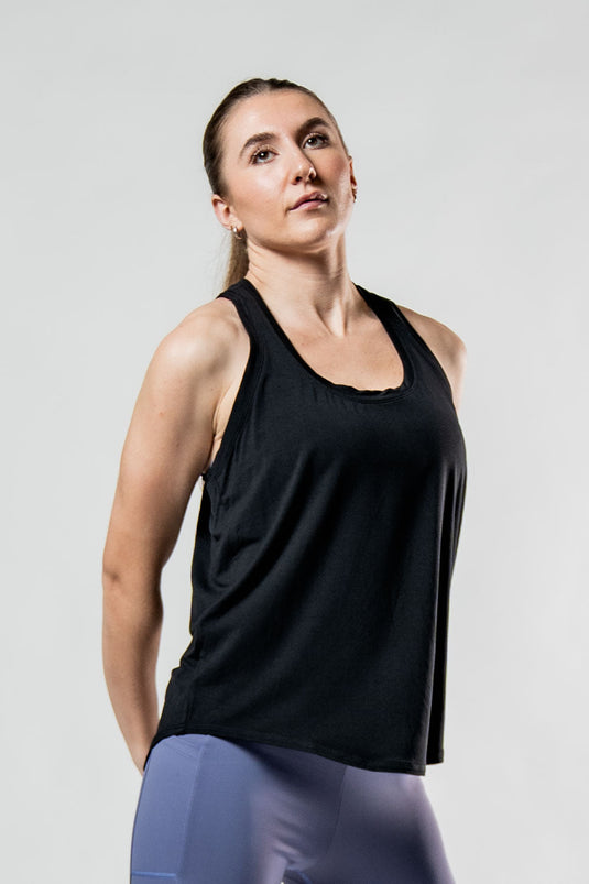 Women's Terra Recovery Halo Tank (Black) - Arvada Triathlon Company