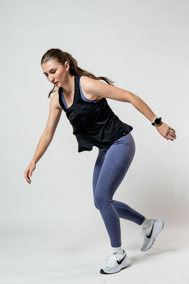 Load image into Gallery viewer, Women's Terra Recovery Halo Tank (Black) - Arvada Triathlon Company
