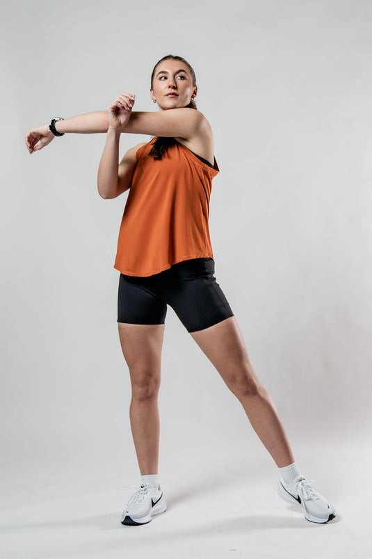 Women's Terra Recovery Halo Tank (Sunfire Clay) - Arvada Triathlon Company