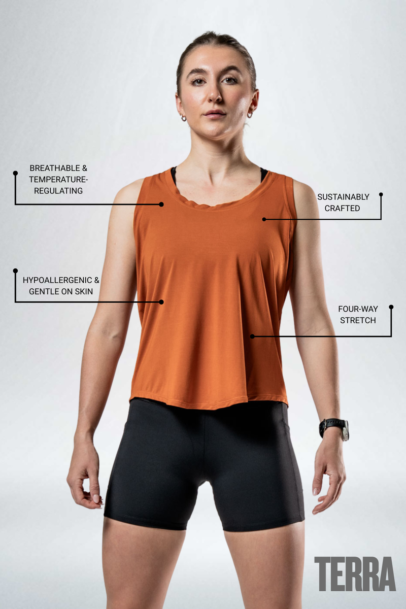 Load image into Gallery viewer, Women's Terra Recovery Halo Tank (Sunfire Clay) - Arvada Triathlon Company
