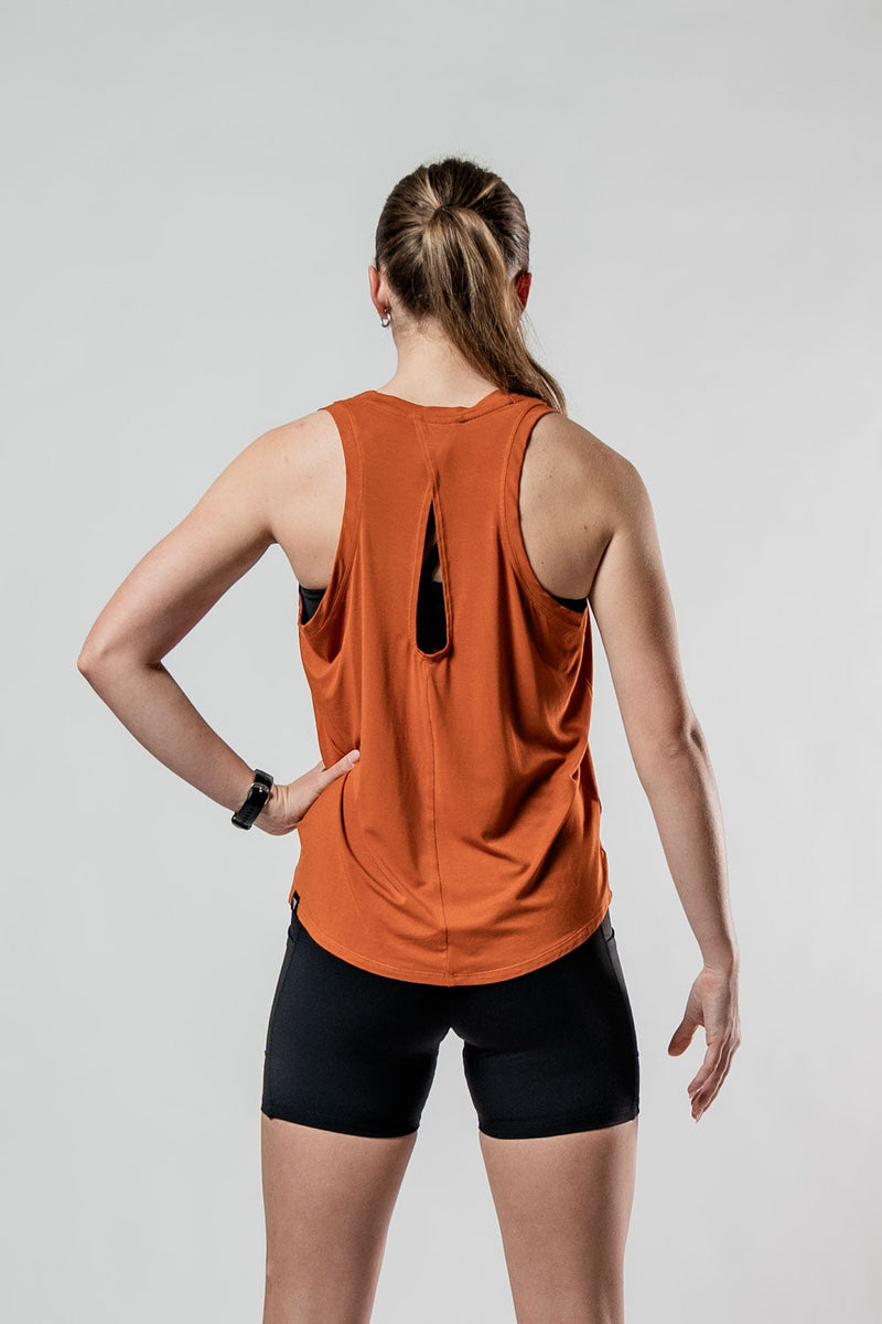 Load image into Gallery viewer, Women's Terra Recovery Halo Tank (Sunfire Clay) - Arvada Triathlon Company
