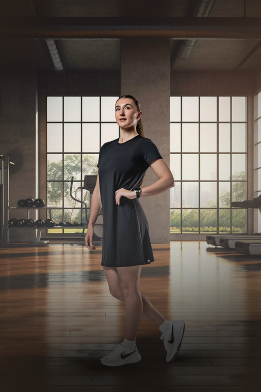 Women's Terra Recovery Motion Dress (Black) - Arvada Triathlon Company