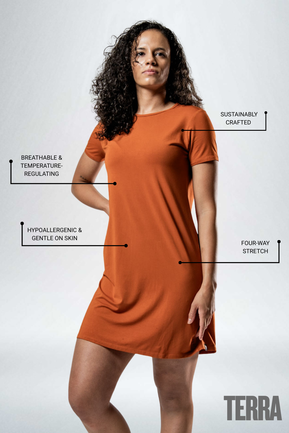 Women's Terra Recovery Motion Dress (Sunfire Clay) - Arvada Triathlon Company