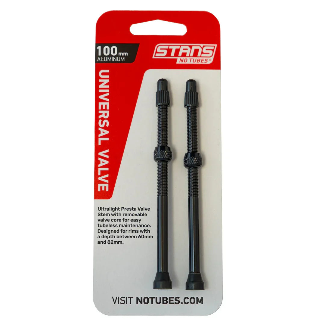 Stan's NoTubes Alloy Valve Stems - 100mm, Pair, Black