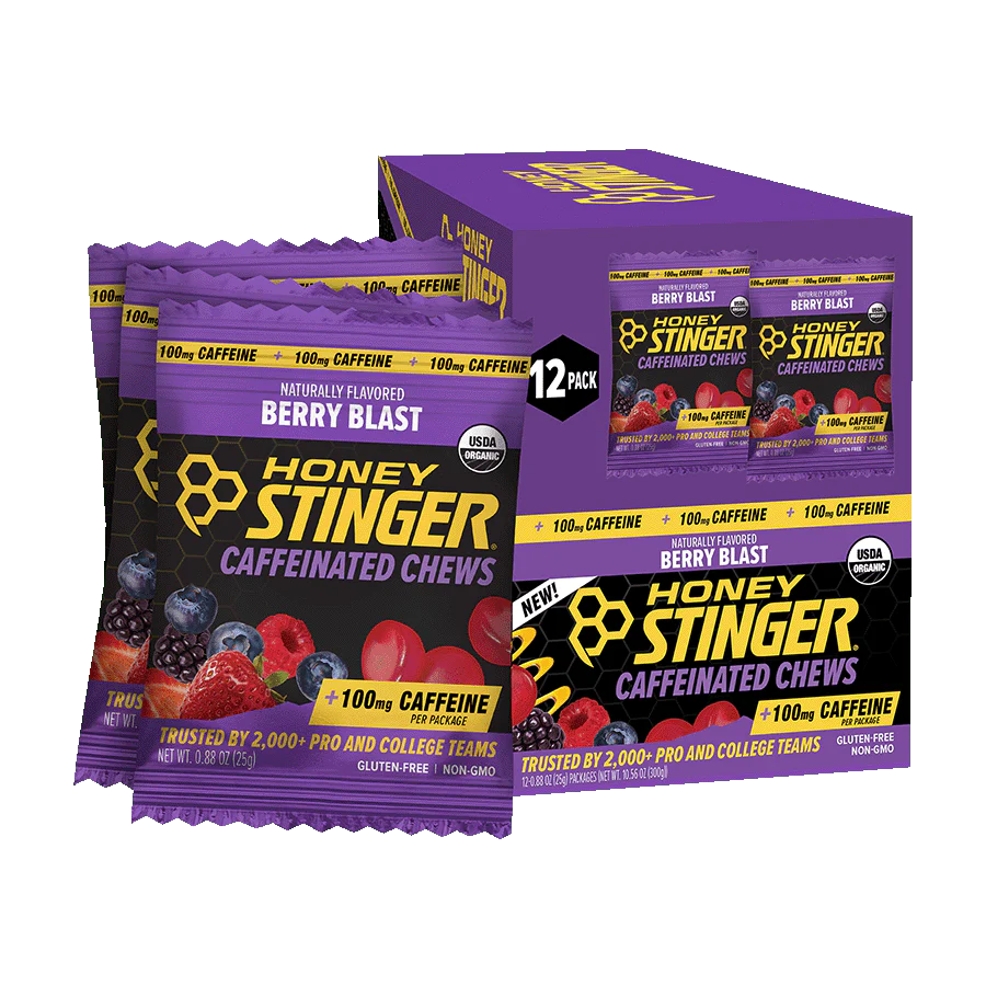 HONEY STINGER Berry Blast Caffeinated Energy Chew - Arvada Triathlon Company
