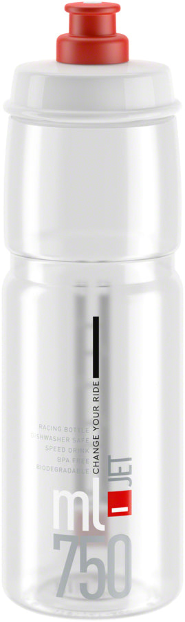 Elite SRL Jet Water Bottle 750ml Clear/Red - Arvada Triathlon Company