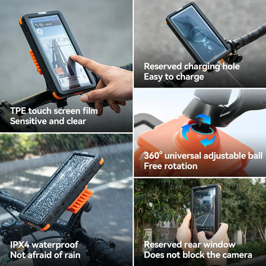 Magnetic Waterproof Bike Phone Holder Shock-Absorbing For 4.7–6.9‘’ - Arvada Triathlon Company