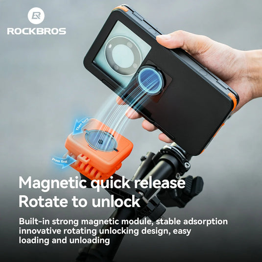 Magnetic Waterproof Bike Phone Holder Shock-Absorbing For 4.7–6.9‘’ - Arvada Triathlon Company