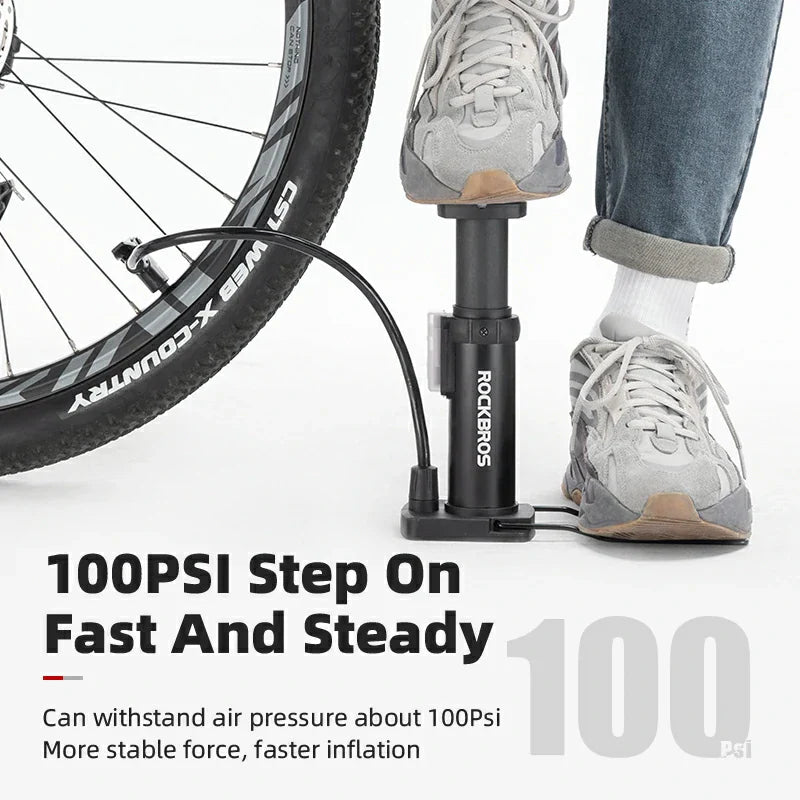 Load image into Gallery viewer, Mini Portable Aluminum Bike Floor Pump with Presta and Schrader 100PSI - Arvada Triathlon Company
