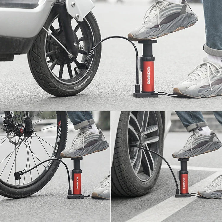 Mini Portable Aluminum Bike Floor Pump with Presta and Schrader 100PSI - Arvada Triathlon Company