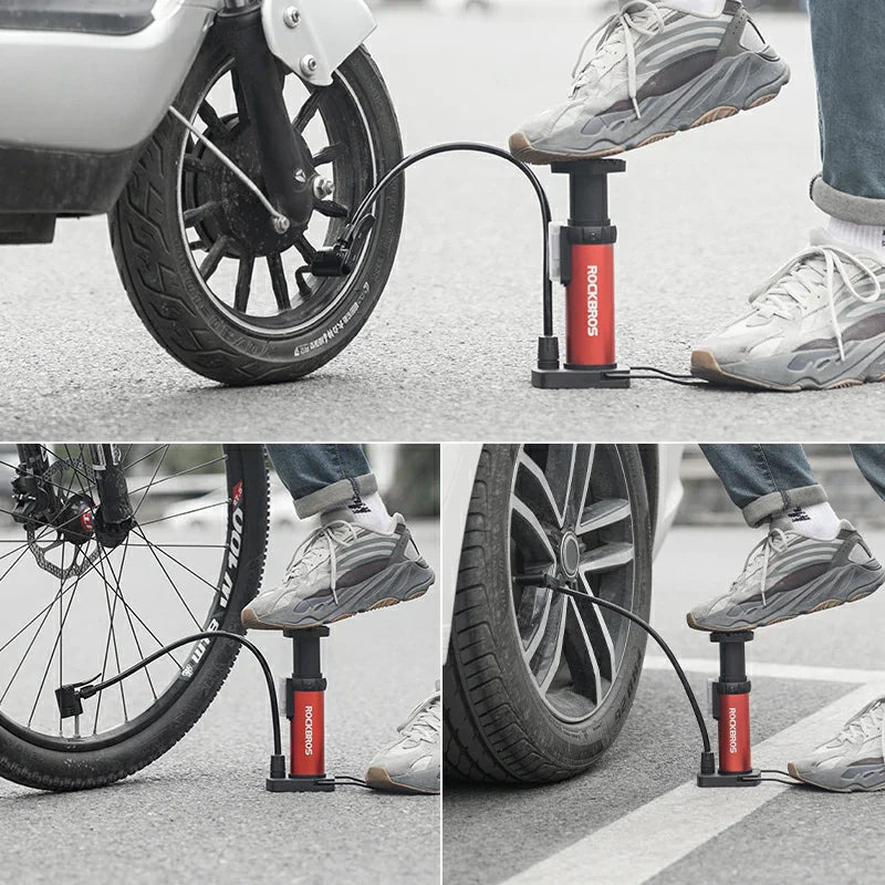 Load image into Gallery viewer, Mini Portable Aluminum Bike Floor Pump with Presta and Schrader 100PSI - Arvada Triathlon Company
