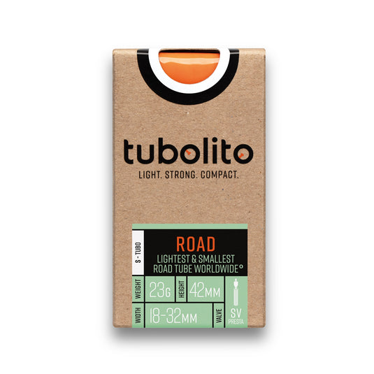 Tubolito S-Tubo Road Tube - 700 x 18-28mm, 42mm Presta Valve, Orange - Arvada Triathlon Company