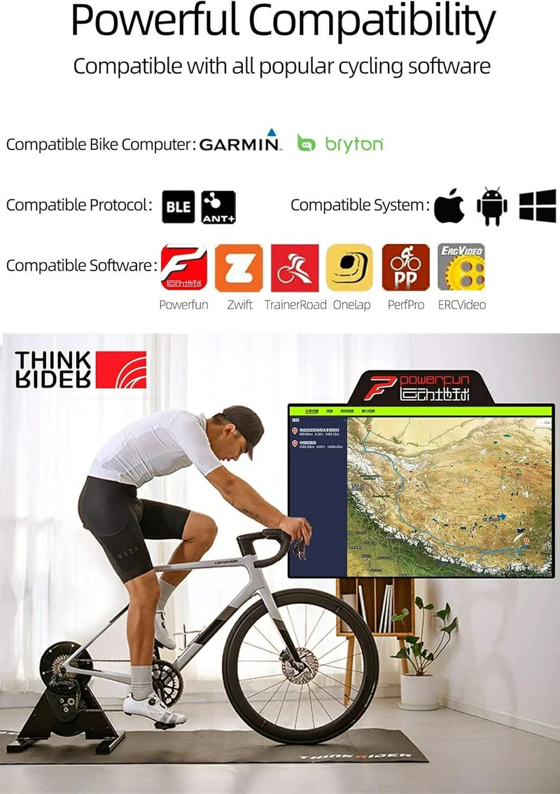 Load image into Gallery viewer, ThinkRider A1 Bike Trainer 11-Speed Cassette ANT+  Bluetooth Simulates 3% Slope - Arvada Triathlon Company
