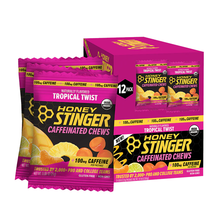 HONEY STINGER ENERGY CHEWS Tropical Twist Caffienated - Arvada Triathlon Company