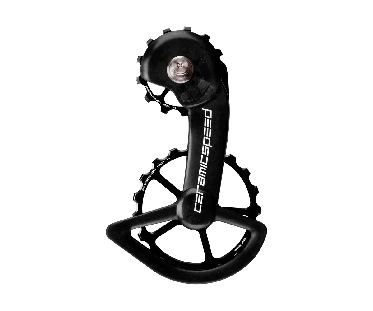 CeramicSpeed Oversized Pulley Wheel System for Shimano 9200/8100 Series – Coated Races, Alloy Pulley, Carbon Cage, Red - Arvada Triathlon Company