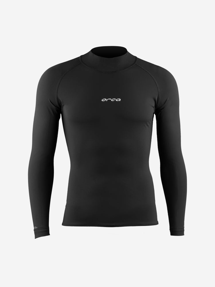 Load image into Gallery viewer, Men&#39;s Orca Tango Long Sleeve Rash Vest Surf T-Shirt, Black - Arvada Triathlon Company
