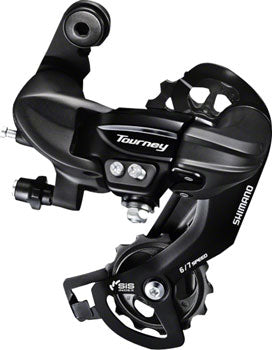 Shimano Tourney RD-TY300-SGS Rear Derailleur - 6,7 Speed, Long Cage, Black, Shimano Rear Direct Mount - The Tri Source