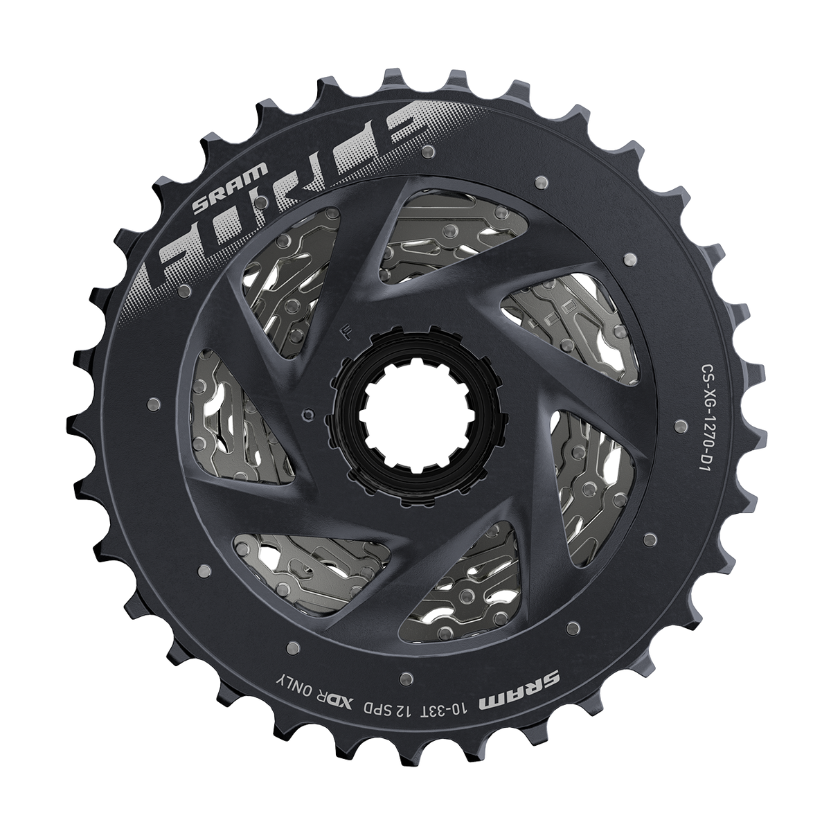 SRAM Force AXS Cassette XG-1270, D1 Silver, 12 Speed, 10-30T - The Tri Source